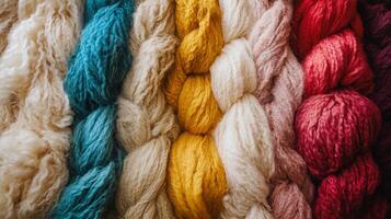 Vibrant Yarn Bundles in a Spectrum of Colors photo