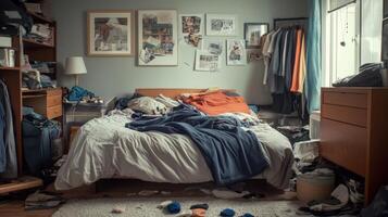 A Messy Bedroom Interior photo
