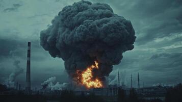 Industrial Fire Disaster. A Grim Environmental Catastrophe photo