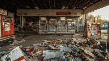 Abandoned Gas Station Interior - Decaying Beauty photo