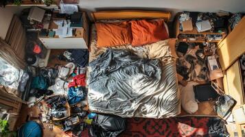 Messy Bedroom Interior photo