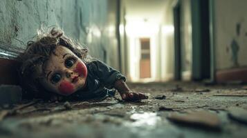 Abandoned Doll in a Desolate Hallway photo