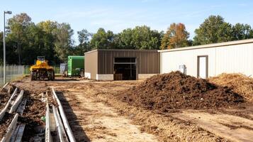Compost Facility with Heavy Machinery photo