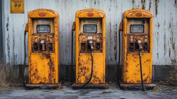 Vintage Rusty Gas Pumps - Industrial Retro photo