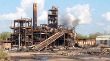 Ruined Industrial Complex Aftermath of a Disaster photo