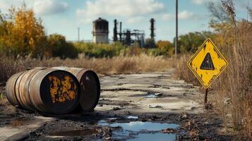 Abandoned Industrial Site with Pollution photo