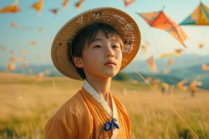 A boy in a hat photo
