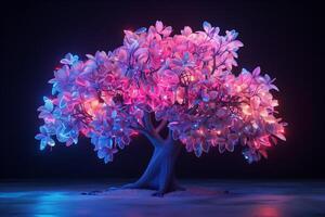A tree with pink lights on it photo
