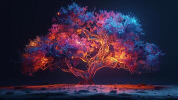 A tree with colorful lights on it photo