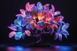 A tree with colorful flowers on it photo