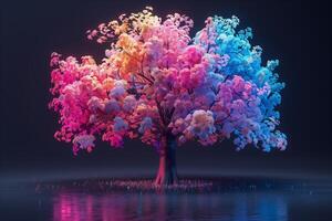 A tree with colorful leaves on it photo