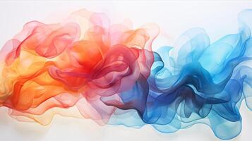 Colorful smoke is being blown in the air photo