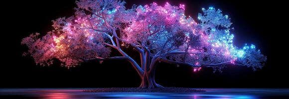 A tree with colorful lights on it photo
