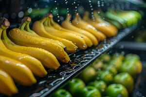 A row of bananas photo