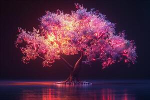 A tree with glowing lights on it photo
