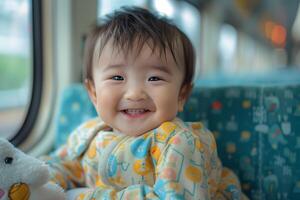 A baby smiling photo
