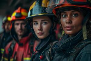 A group of women in firefighting gear photo