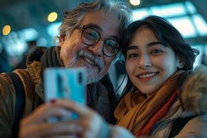 A man and woman taking a selfie together photo