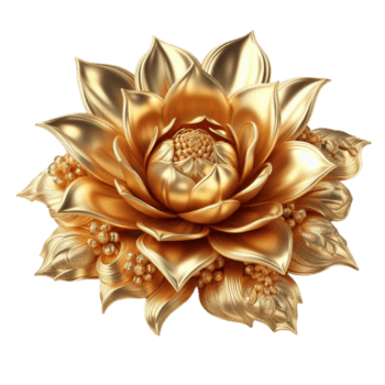 Ornate Golden Baroque Round Decor png