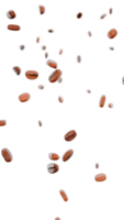 Flying around coffee beans overlay 3d rendered png