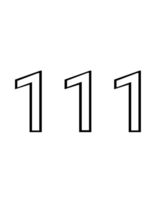 Black and white color numbers 111 png