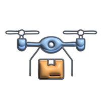 3D Delivery Drone Icon Carrying a Package png