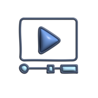 3D Player Icon with Play Button and Progress Bar png