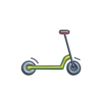 3D Kick Scooter Icon with Green Frame and Motion Effect png