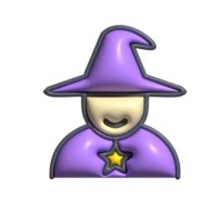 3D Wizard Emoji Magical Sorcerer and Fantasy Character png