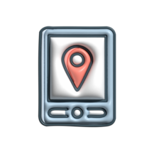 3D GPS Navigation Emoji Location and Map Icon png