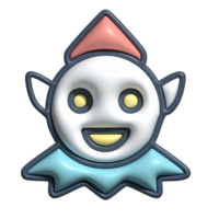 Cute Alien-Clown Robot Emoji 3D Digital Character Design png