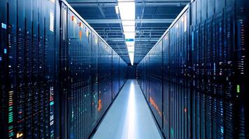 Cloud services concept and server farm supporting cloud applications for enterprise clients. photo