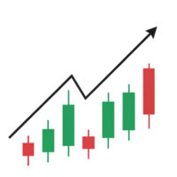 Simple graphics depicting chart stock candel isolated on transparent background png