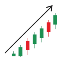 Simple graphics depicting stock candel isolated on transparent background png