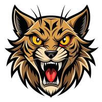 the head of a tiger with open mouth vector