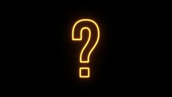 Multicolor Neon Question Mark Flickering Animation, Cyberpunk Element video