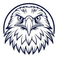 an eagle head in a circle on a white background vector