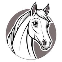 un caballo cabeza en un circulo en un blanco antecedentes vector