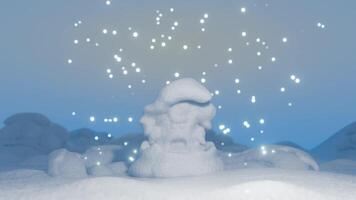 A snowman is standing and singing animation video