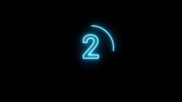 Glowing neon counting down with go text animation isolated on Black Background video