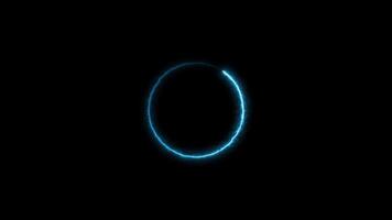 Glowing neon circle frame loading animation isolated on black background video