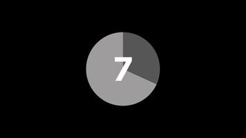 10 seconds countdown timer with retro projector style Animation Isolated on Black Background video