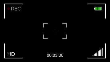 Camera Recording with noise dust Screen animation isolated on Black Background video