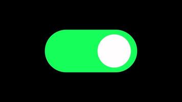 Switch slider smartphone icon green and red color switch on off animation isolated on Black Background video
