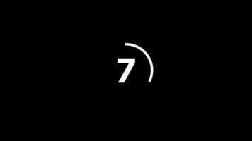 10 seconds countdown timer Animation Isolated on Black Background video