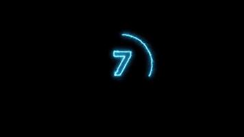 10 seconds circle countdown timer animation Isolated on Black Background video