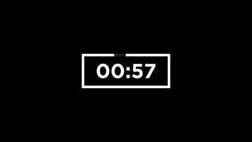 60 seconds countdown timer Animation Isolated on Black Background video