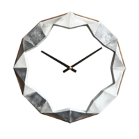 Modern wall clock with intricate geometric structure isolated on transparent background png