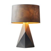 Table Lamp with Faceted Bases and Neutral Tones Isolated on Transparent Background png