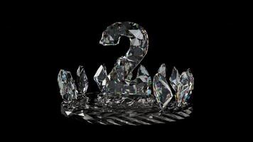 Crystal number two is located in the center of the sparkling diamonds moving slowly against a black background video